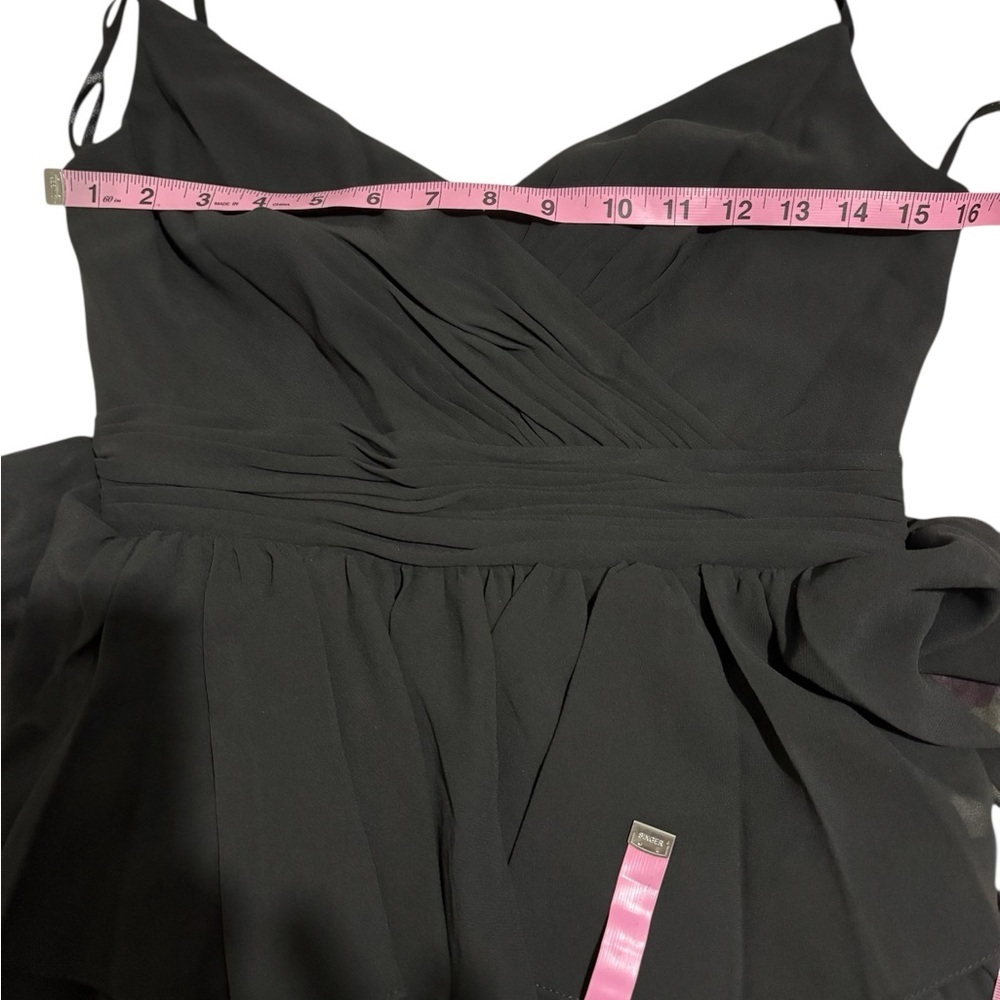 IEENA for Mac Duggal Black Tiered Midi Dress Ruffle Cocktail Size 4 NWT Formal - Picture 4 of 15